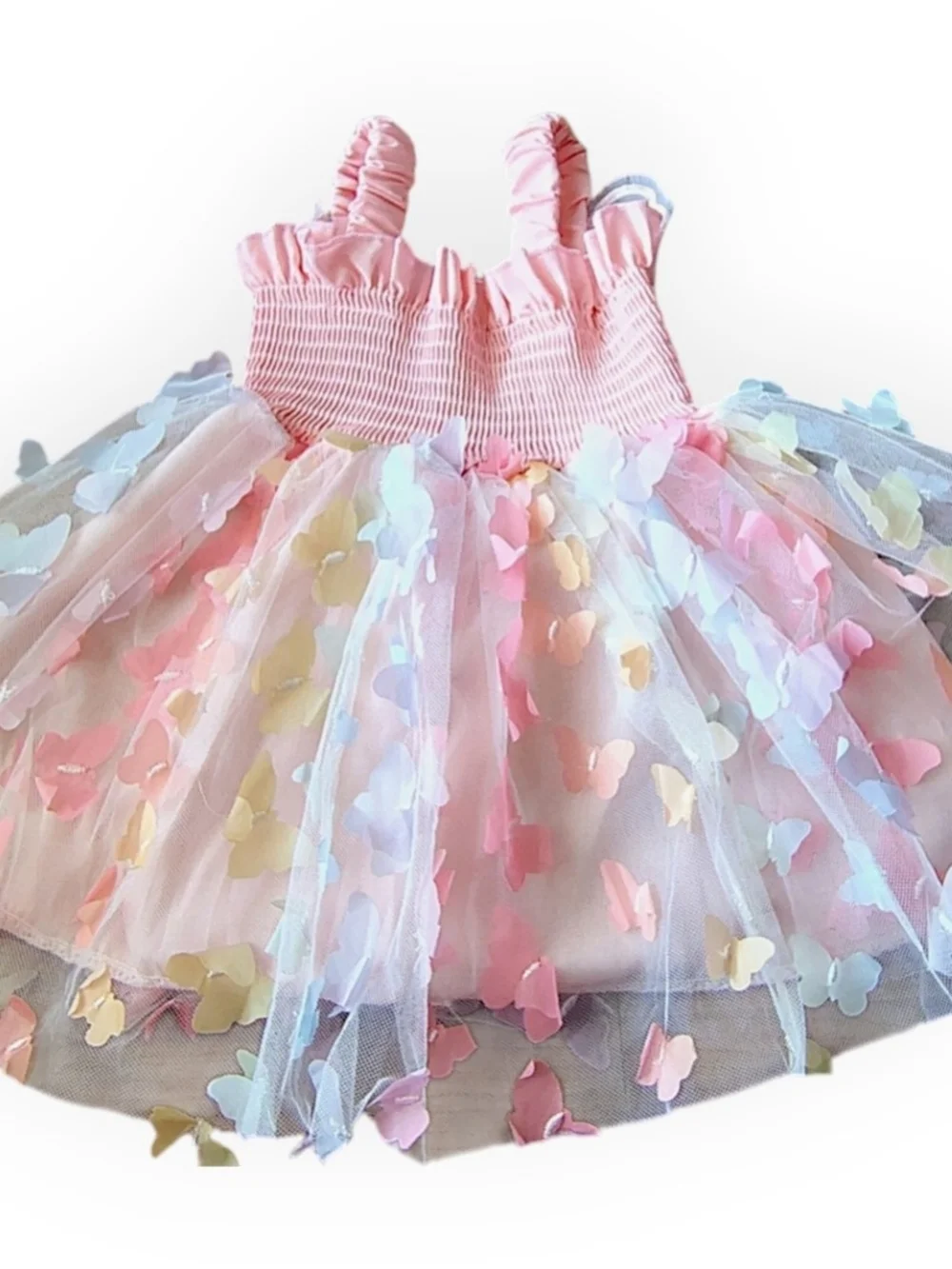 Pink Pastel Butterfly Tulle Dress - Picture 4 of 4